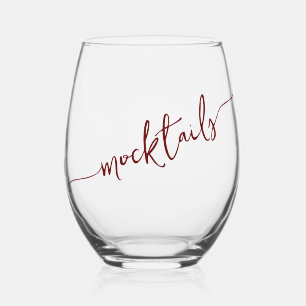 Verre À Vin Sans Pied Stylo Typographie Mocktails