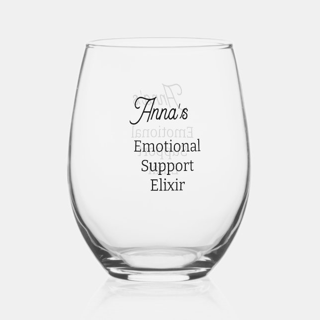 Verre À Vin Sans Pied Support émotionnel (Recto)