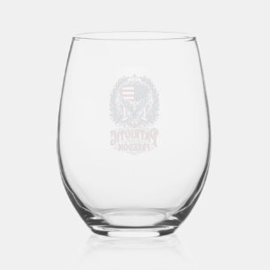 Verre À Vin Sans Pied Tee-shirt graphique vectoriel de Noël patriotique