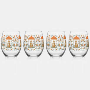 Verre À Vin Sans Pied 🍸 🦁 "Tiger Royale" (Ensemble de 4)