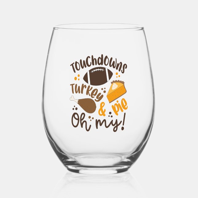 Verre À Vin Sans Pied Touchdowns Turquie & tarte | Oh, mon (Recto)