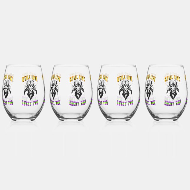 Verre À Vin Sans Pied Toujours Vivez Heureux Vous (Recto)