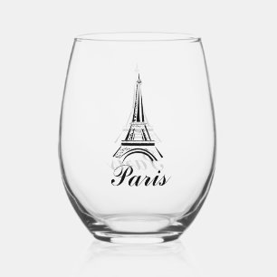 Verre À Vin Sans Pied Tour Eiffel Paris France Design