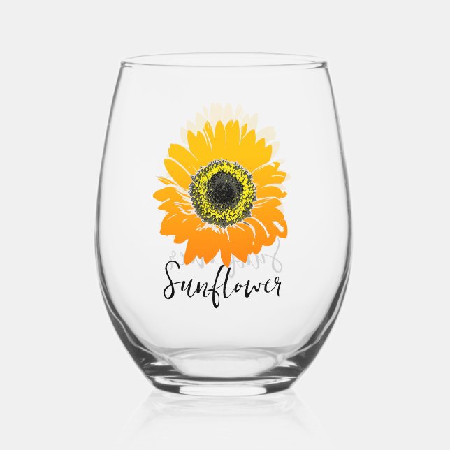 Verre À Vin Sans Pied Tournesol Conception Verre Vin Stemless (Verso)