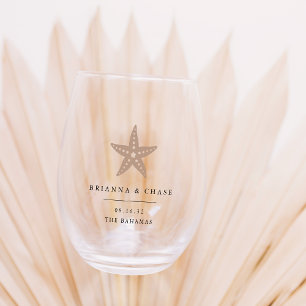 Verre À Vin Sans Pied Tropical Starfish Beach Destination Mariage Faveur