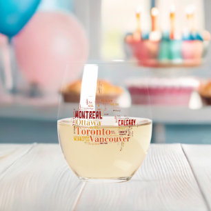 Verre À Vin Sans Pied Type de mot "Canada"