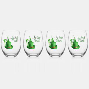 Verre À Vin Sans Pied Un chapeau de lutin à touche irlandaise dans l'her