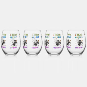 Verre À Vin Sans Pied Un soldat croit en Continu
