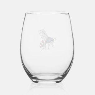 Verre À Vin Sans Pied Vêtement graphique vectoriel abeille patriotique v