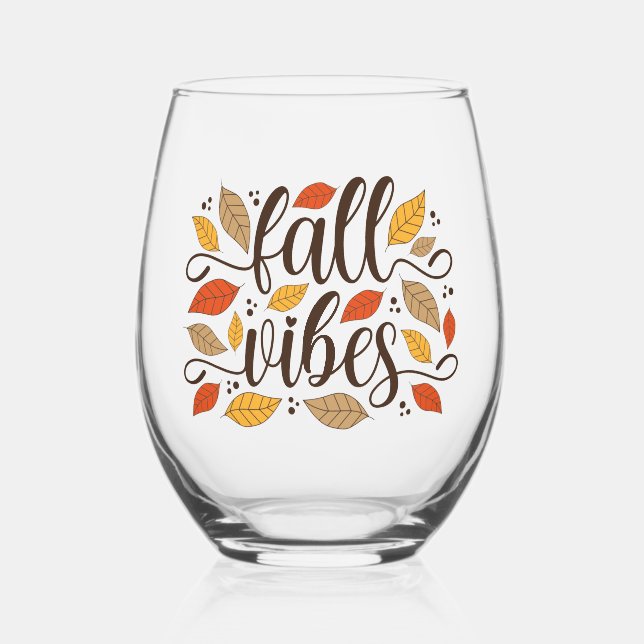 Verre À Vin Sans Pied Vibes d'automne (Recto)