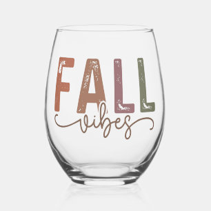 Verre À Vin Sans Pied Vibes d'automne arc-en-ciel