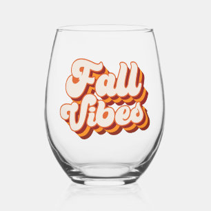 Verre À Vin Sans Pied Vibes d'automne rétro
