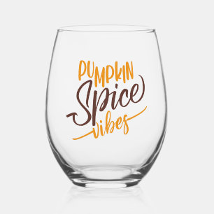 Verre À Vin Sans Pied Vibes d'épices citrouilles