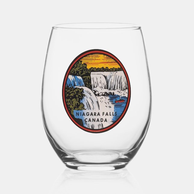 Verre À Vin Sans Pied Vins sans tache Niagara Falls (Recto)