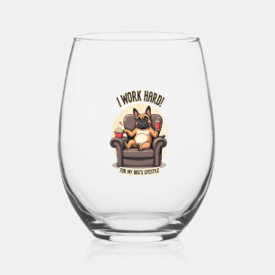Verre À Vin Sans Pied Vintage je travaille dur pour le style de vie de m
