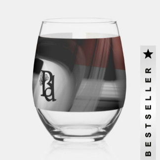 Verre à vin sans pierre Art Abstrait Poudre noire