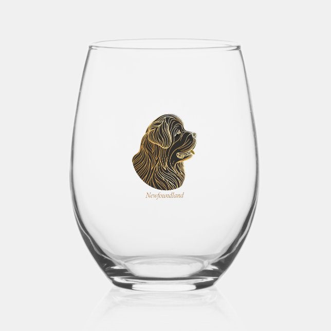 Verre à vin sans pierre Newfie (Recto)