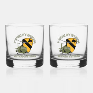 Verre À Whisky 1ère Cavalerie Vietnam - UH-1 Gunship