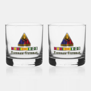 Verre À Whisky 1re division blindée Viêt Nam Vétérinaire