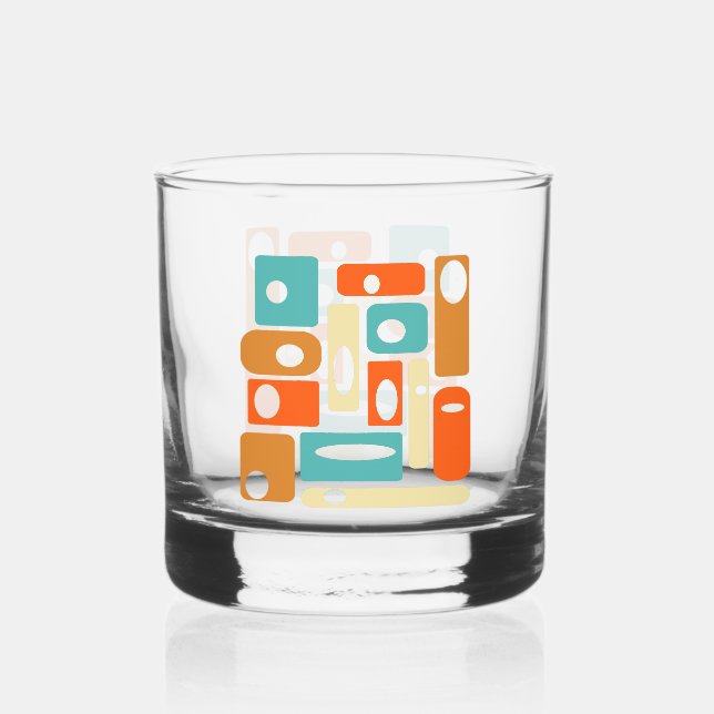 Verre À Whisky Abstract Rectangles Atomic Era Mid Century Modern (Recto)