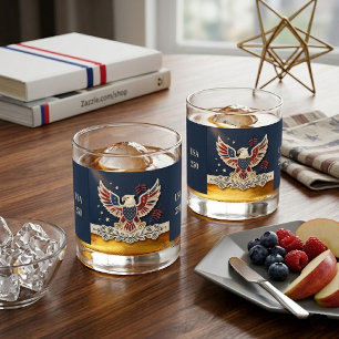 Verre À Whisky Aigle chauve patriotique bleu marine USA 250e anni