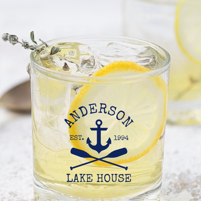 Verre À Whisky Ancre Bleue Marine Nautique Oars Family Lake House (Several styles to choose from.)