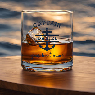 Verre À Whisky Ancre nautique de bateau de capitaine personnalisé