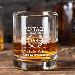 Verre À Whisky Année vintage Jalon Nom Monogramme Anniversaire
