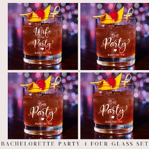 Verre À Whisky Bachelorette mariée mignonne jeu de 4