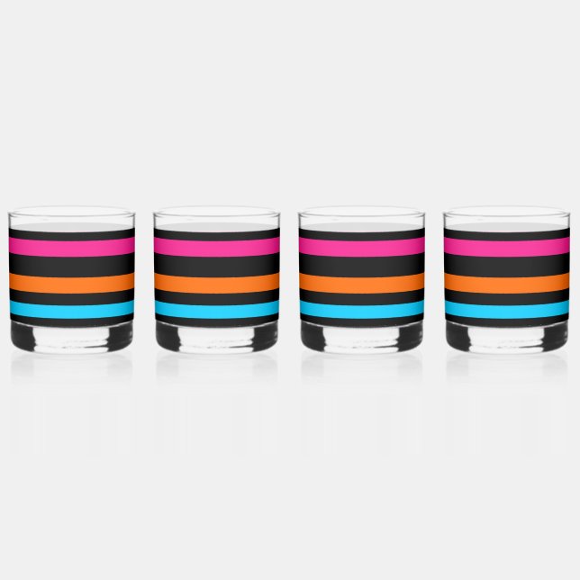 Verre À Whisky Bandes de néon (Recto)