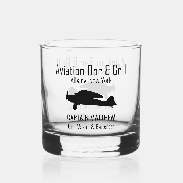 Verre À Whisky Barres d'aviation & Grill Rocks (Recto)