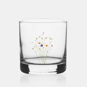 Verre À Whisky Bouquet aquarelle de fleurs sauvages