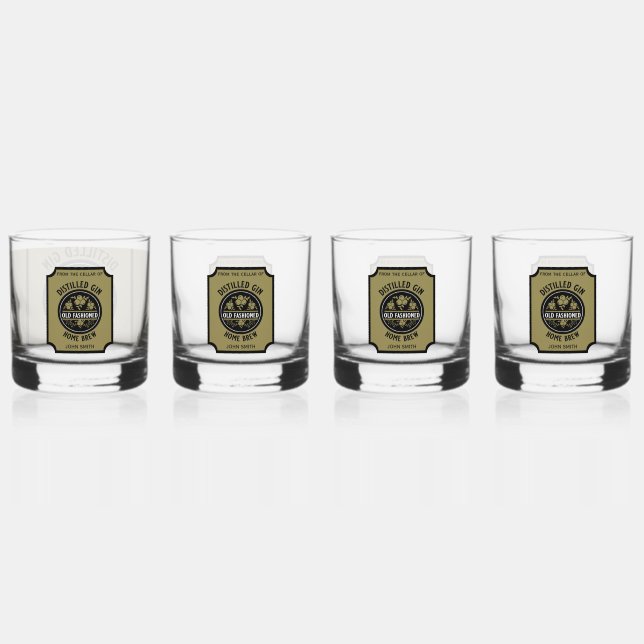 Verre À Whisky Bouteille Gin Personnalisée (Recto)