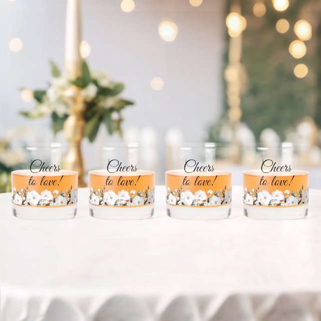 Verre À Whisky Bravo pour aimer Elégant Mariage de Roses Blanches (Insitu (Mariage))