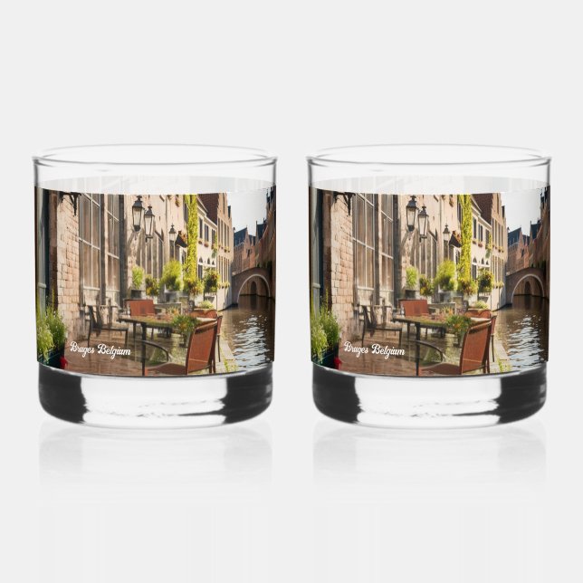 Verre À Whisky Bruges Belgique Croquis médiéval | (Verso)