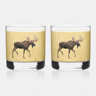 Verre À Whisky Bull Moose Sur Ancien Papier