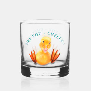 Verre À Whisky Cadeau Attrayant Acclamations Texte Canard Heureux