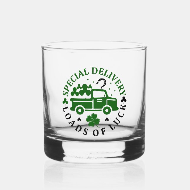 Verre À Whisky Camion avec trèfle St. Patricks Day (Recto)