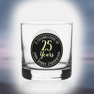 Verre À Whisky Célébration d'anniversaire de 25 ans