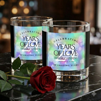 Verre À Whisky Célébration élégante du 24e anniversaire de mariag
