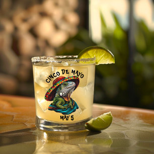 Verre À Whisky Cinco de Mayo Iguana portant Sombrero & Serape