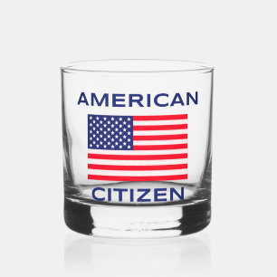 Verre À Whisky Citoyen Américain Drapeau USA Gras Fait Tinter La
