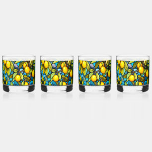 Verre À Whisky Citronnier, Motif en verre, Méditerranée