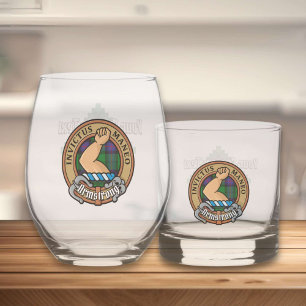 Verre À Whisky Clan Armstrong Crest sur Tartan