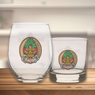 Verre À Whisky Clan Hamilton Crest sur Red Tartan