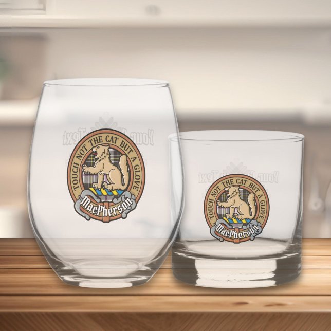 Verre À Whisky Clan MacPherson Crest sur le tatan de robe (Créateur téléchargé)