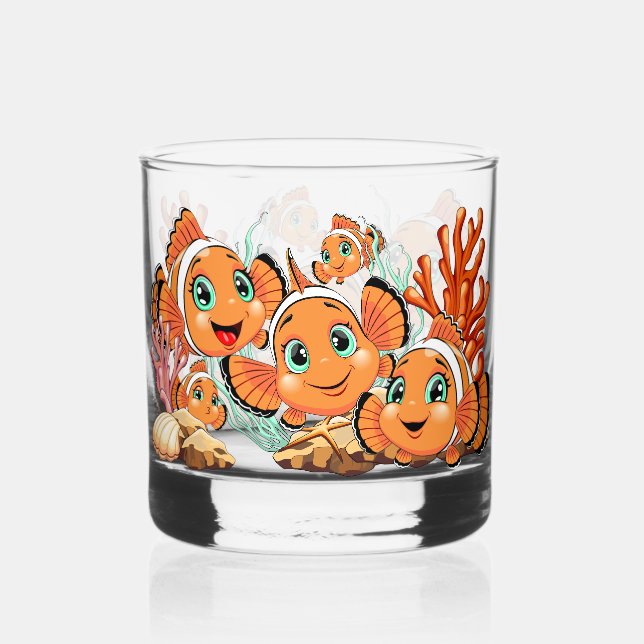 Verre À Whisky Clown fish Cartoon cute Family Underwater (Recto)