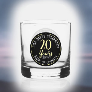 Verre À Whisky Commémoration de 20 ans de service de l'entreprise