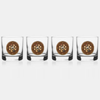 Verre À Whisky Conception de boussole marine