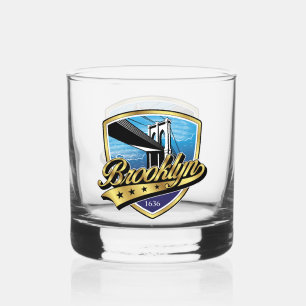Verre À Whisky Conception de logo Brooklyn Elegant Gold Swoosh